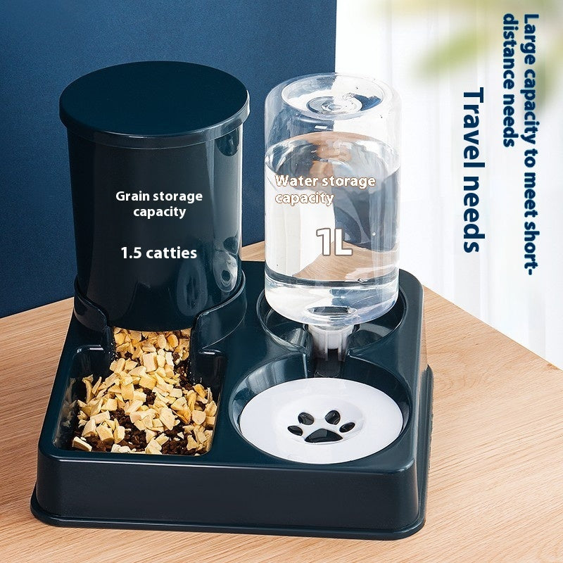2-in-1 cat food bowl and water dispenser